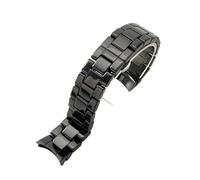 THBGTCNQ Correa de reloj de cerámica de acero inoxidable con hebilla plegable universal de repuesto(Glossy,24mm)