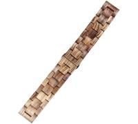 THBGTCNQ Correa de reloj de madera 20 mm 22 mm Pulsera de liberación rápida Correa de repuesto con hebilla plegable de acero inoxidable unisex for reloj inteligente Reloj de cuarzo(Type 2,20mm)