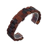 THBGTCNQ Correa de reloj de madera, correa de 20mm y 22mm, correas de reloj de liberación rápida, pulsera con hebilla de mariposa, pulsera deportiva, correa de repuesto Universal(Red black,22mm)