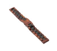 THBGTCNQ Correa de reloj de madera Correa de reloj de acero de 20 mm 22 mm Pulsera de repuesto de liberación rápida for reloj inteligente Reloj tradicional Accesorios de reloj unisex(Redblack,22mm)