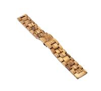 THBGTCNQ Correa de reloj de madera Correa de reloj de acero de 20 mm 22 mm Pulsera de repuesto de liberación rápida for reloj inteligente Reloj tradicional Accesorios de reloj unisex(Yellow,20mm)