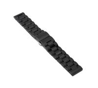 THBGTCNQ Correa de reloj de madera Correa de reloj de acero de 20 mm 22 mm Pulsera de repuesto de liberación rápida for reloj inteligente Reloj tradicional Accesorios de reloj unisex(Black,20mm)