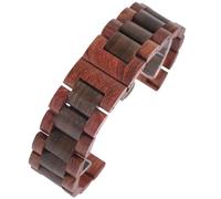 THBGTCNQ Correa de reloj de madera de 20mm y 22mm, repuesto Unisex, pulsera de liberación rápida, correa clásica Vintage for reloj inteligente, reloj tradicional(Red brown,20mm)