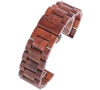 THBGTCNQ Correa de reloj de madera de 20mm y 22mm, repuesto Unisex, pulsera de liberación rápida, correa clásica Vintage for reloj inteligente, reloj tradicional(Dark red,20mm)