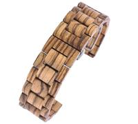 THBGTCNQ Correa de reloj de madera de 20mm y 22mm, repuesto Unisex, pulsera de liberación rápida, correa clásica Vintage for reloj inteligente, reloj tradicional(Light brown,20mm)