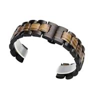 THBGTCNQ Correa de Reloj de Madera Pulsera de Madera de liberación rápida de 22 mm Pulsera de Repuesto Unisex Hebilla Plegable Adecuada for Reloj Inteligente Reloj Tradicional(Color D,20mm)