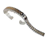 THBGTCNQ Correa de Reloj de Metal con Cierre Plegable de Acero Inoxidable y Correa de Repuesto Universal.(Silver-Gold,12mm)