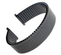 THBGTCNQ Correa de reloj de Metal elástica 16mm 18mm 20mm 22mm for reloj inteligente extensión elástica correa de reloj de acero inoxidable pulsera ajustable(Black)