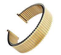 THBGTCNQ Correa de reloj de Metal elástica 16mm 18mm 20mm 22mm for reloj inteligente extensión elástica correa de reloj de acero inoxidable pulsera ajustable(Gold)