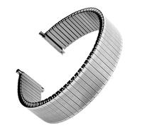 THBGTCNQ Correa de reloj de Metal elástica 16mm 18mm 20mm 22mm for reloj inteligente extensión elástica correa de reloj de acero inoxidable pulsera ajustable(Silver)