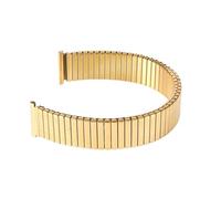 THBGTCNQ Correa de reloj elástica de acero inoxidable de 12 mm, 14 mm, 16 mm, 18 mm y 20 mm, banda de reloj de expansión elástica de metal for hombres y mujeres, pulsera universal(Gold,18mm)