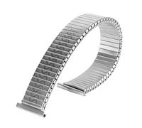 THBGTCNQ Correa de reloj elástica de acero inoxidable de 12 mm, 14 mm, 16 mm, 18 mm y 20 mm, correa de reloj retráctil de metal universal for hombres y mujeres(Silver,14mm)