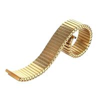 THBGTCNQ Correa de reloj elástica de Metal 12mm 14mm 16mm 18mm 20mm correa de reloj retráctil Universal de acero inoxidable pulsera for hombres y mujeres(Gold,16mm)