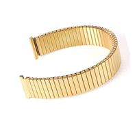 THBGTCNQ Correa De Reloj Elástica De Metal De Acero Inoxidable De 12 Mm, 14 Mm, 16 Mm, 18 Mm Y 20 Mm, Pulsera Ajustable For Hombres Y Mujeres, Pulsera De Repuesto Universal(Gold,20mm)