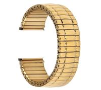 THBGTCNQ Correa de reloj elástica retráctil de acero inoxidable, unisex, 18 mm, 20 mm y 22 mm.(Gold,16mm)