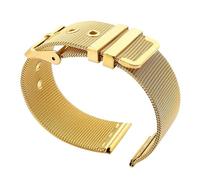 THBGTCNQ Correa de reloj trenzada de acero inoxidable de 18 mm, 20 mm, 22 mm y 24 mm, pulsera de malla metálica universal adecuada for relojes inteligentes y relojes de cuarzo(Gold,20mm)