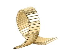 THBGTCNQ Correa elástica de acero inoxidable, 12mm, 14mm, 16mm, 18mm, 20mm, pulsera retráctil de Metal plateada y dorada(Gold,18mm)