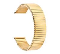 THBGTCNQ Correa elástica de acero inoxidable de 12 mm, 14 mm, 16 mm, 18 mm y 20 mm, correa de expansión de metal, pulsera de reloj plateada y dorada con herramienta(Gold,18mm)