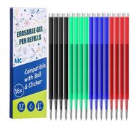 Thboxes 16 minas de repuesto borrables 0,7 compatibles con Pilot FriXion Ball & Clicker & Eberhard Faber, recambios de colores con tinta borrable en 4 colores, 400 m de longitud de escritura