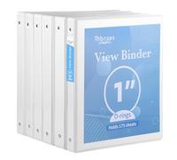 Thboxes Carpeta de 3 anillos, paquete de 6 carpetas de 1 pulgada con 2 bolsillos interiores y superposición de visión clara, gran capacidad, carpetas de 1 pulgada, 3 anillos, carpetas de anillos