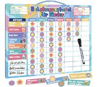 Thboxes Pizarra de recompensas infantil magnética, pizarra magnética con 90 tareas, 420 imanes de estrellas y 27 imanes en blanco, sistema de recompensa para niños, planificador semanal, planificador