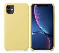 THBY Funda iPhone 11 Pro,Carcasa Silicona Slim Líquido Silicona Anti-Rasguño Dactilares Totalmente Protectora Caso Case de Forro de Microfibra para iPhone 11 Pro. (Amarillo, para iPhone 11 Pro)