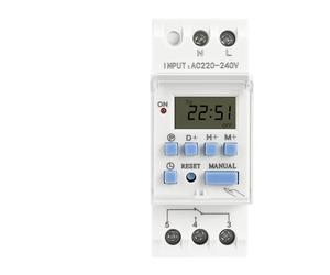 THC 15A ype Din Rail 2 cables semanal 7 días programable interruptor de tiempo Digital relé temporizador Control AC 220V 230V 12V 24V 48V 30A(1NO 12V AC DC)