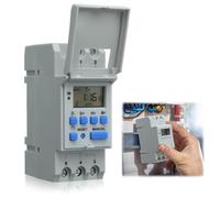 THC15A Interruptor de Temporizador Programable con Pantalla LCD Digital, 220V 16A Tiempo Programador Eléctrico Digital Diario Semanal Tipo Carril DIN de Potencia