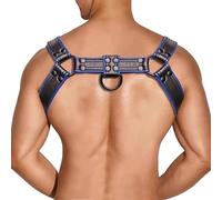 Thcbme Arnés de cuero para hombre, cintura y pecho, tirantes, rave, club, Halloween, fiesta, Navidad, cosplay, accesorios diarios, gótico, punk, 2, talla única
