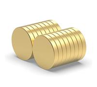 THCMagorilla Imanes de neodimio fuertes, imanes de tierras raras para manualidades, imanes resistentes, imanes redondos, imanes pequeños, 0.79 x 0.12 pulgadas, 16 unidades, oro