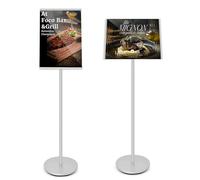 THCTYRP A3 Expositor Vertical Cartel Noticias Pizarra de Noticias Panel de Noticias Ángulo Ajustable Aleación de Aluminio Placa de Mensaje A3 estable (Plata)