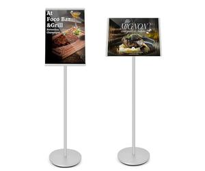 THCTYRP A3 Expositor Vertical Cartel Noticias Pizarra de Noticias Panel de Noticias Ángulo Ajustable Aleación de Aluminio Placa de Mensaje A3 estable (Plata)