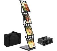 THCTYRP Soporte para catálogos, revistas y folletos, soporte plegable de 4 capas A4, soporte vertical de pie para revistas de moda