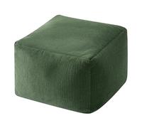Thdsubb Funda de Puf Otomana Sin Relleno Corduroy Puff Almacenaje Dormitorio y Salón Puff Reposapies Cuadrado con asa (Verde,40-40-30cm)
