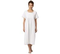The 1 for U Camisón victoriano de algodón - Camisones y camisas de dormir para mujer, vestido Helena 100% algodón, Blanco, XL
