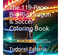 The 119-Page Big Rig Dragon & Soccer Coloring Book: A Diverse Collection of High-Detail Vehicles, Steam Trains, Sports, and Fantasy Creatures for Relaxation and Stress Relief