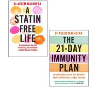 The 21-Day Immunity Plan, A Statin-Free Life 2 Books Collection Set by Dr. Aseem Malhotra