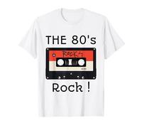 The 80's Rock ! Cinta de casete para camisa con estampado negro Camiseta