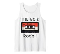 The 80's Rock ! Cinta de Casete para Camisa con Estampado Negro Camiseta sin Mangas