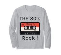 The 80's Rock ! Cinta de Casete para Camisa con Estampado Negro Manga Larga