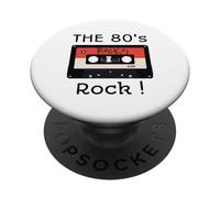 The 80's Rock ! Cinta de Casete para Camisa con Estampado Negro PopSockets PopGrip Adhesivo