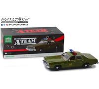 The A Team 1977 Plymouth Fury Policía US Army Artesanal 1:18 Greenlight 19053