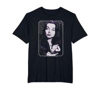 The Addams Family Morticia Drinking Tea Vintage Portrait Camiseta, Hombre Tallas Grandes, Negro, 4X Alto