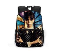 The Addams Family Wednesday Addams Theme Backpack Comfy Rucksack School Bag with Two-way Zipper