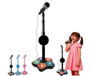 The All-in-One Microphone Toy，2026 New Kids Microphone with Adjustable Stand，Christmas Birthday Gifts Toys, for Girls Boys Singing， LED Lights, Christmas Celebrations, Birthday Events and Podcast-B