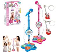 The All-in-One Microphone Toy, Kids Microphone with Stand, 2026New Children's Microphones Toy, Christmas Birthday Gifts Toys, for Girls Boys Singing, Creative Play, Party Fun (Blue+Pink)