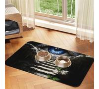 The All-Seeing Eye - Tapete de alimentación para mascotas, para perros y gatos, absorbe alimentos, mantel de cuero para cuenco de agua, impermeable, sin manchas, de secado rápido, antideslizante