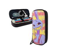 The Amazing Digital Circus Jax Leather Pen Bag Brown Pencil Case Holder Student Stationery Pouch Organizer for Kids Teen Adult for School Of