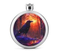 The American Crow Flask - Botella de vino portátil para licor, bonita botella de vino de acero inoxidable