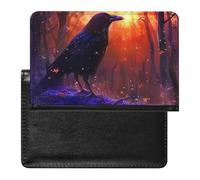 The American Crow - Funda para pasaporte con ranura para tarjetas, funda para pasaporte de viaje